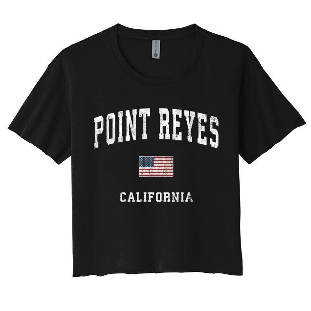 Point Reyes California Ca Vintage American Flag Sports Cute Gift Crop Top