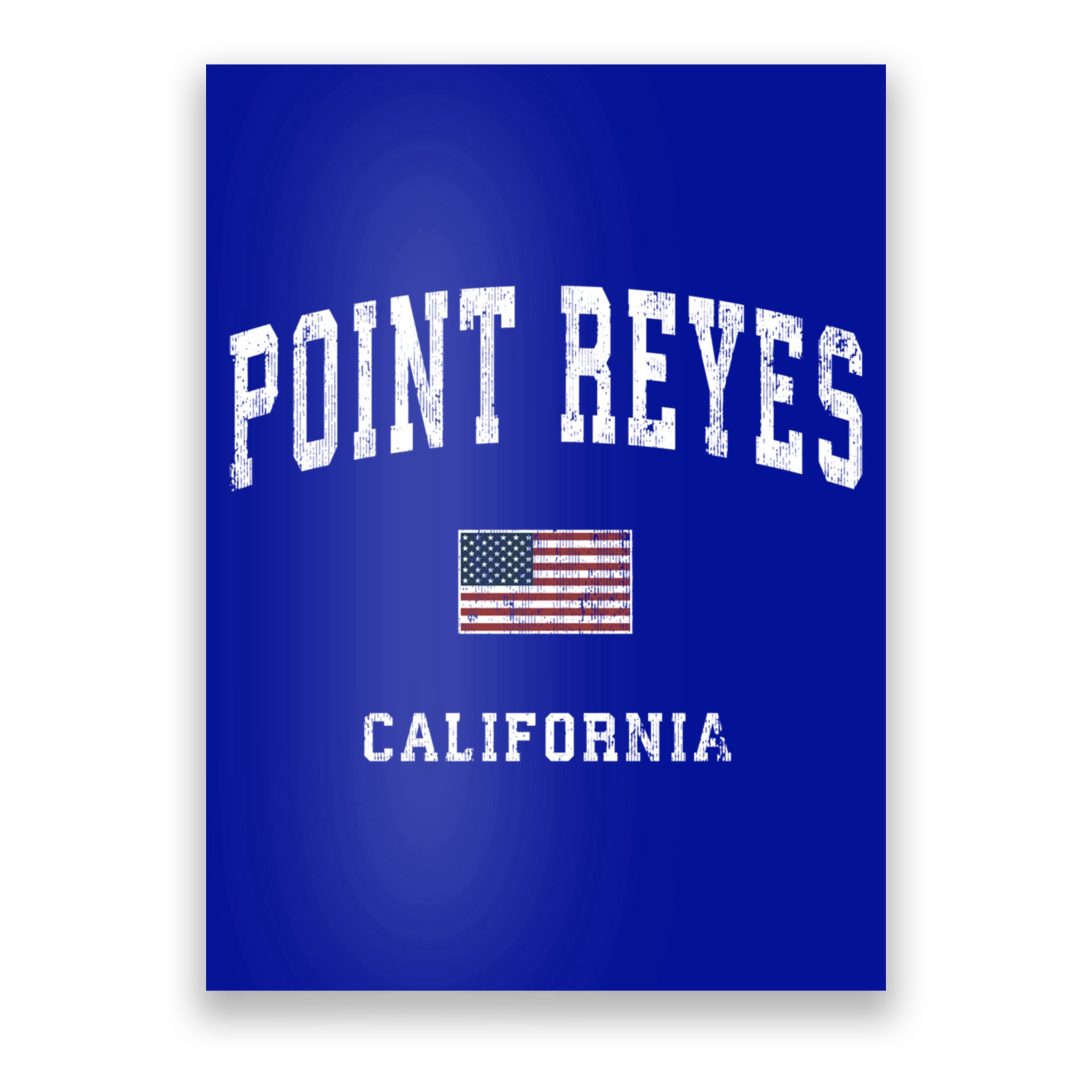 Point Reyes California Ca Vintage American Flag Sports Cute Gift Poster