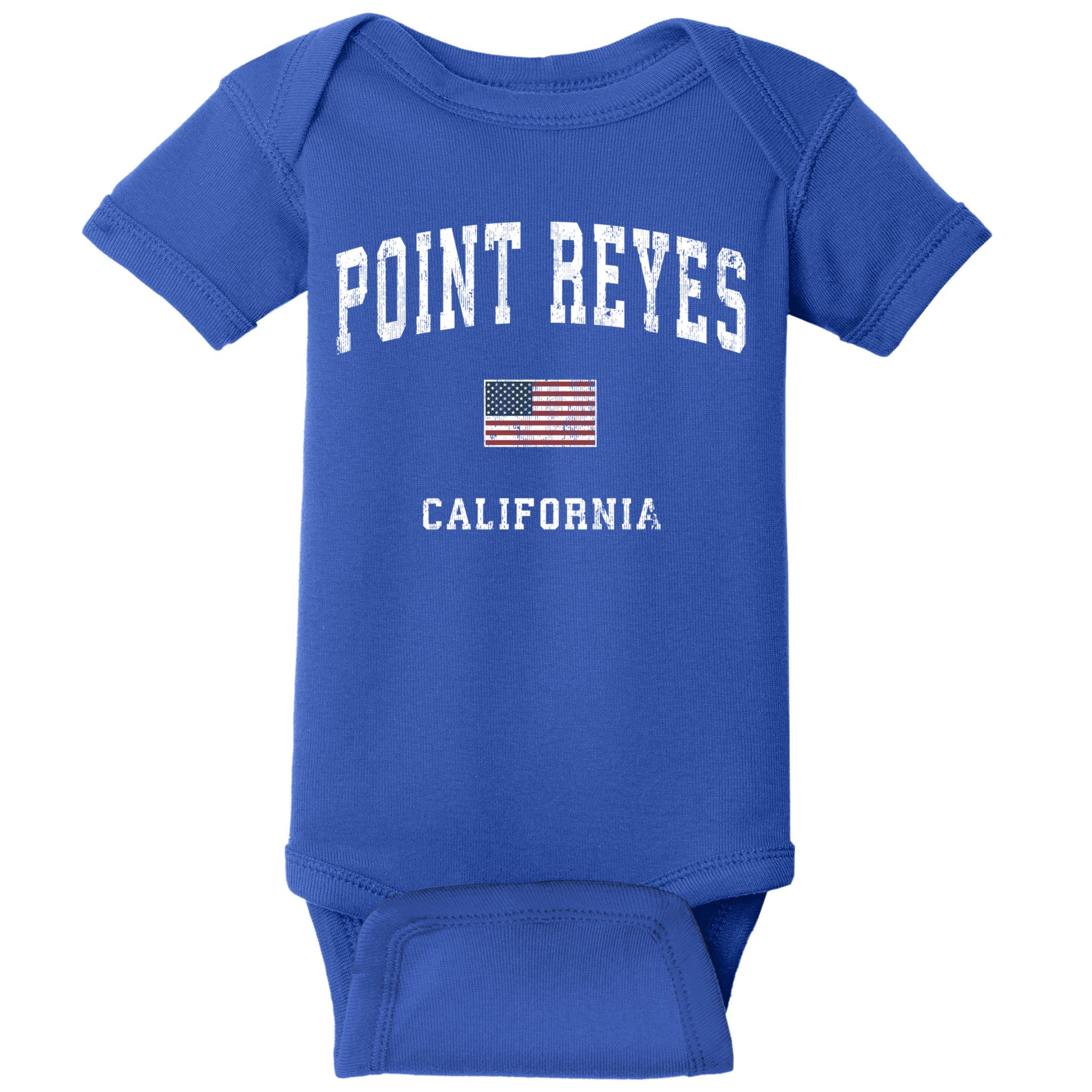 Point Reyes California Ca Vintage American Flag Sports Cute Gift Baby Bodysuit