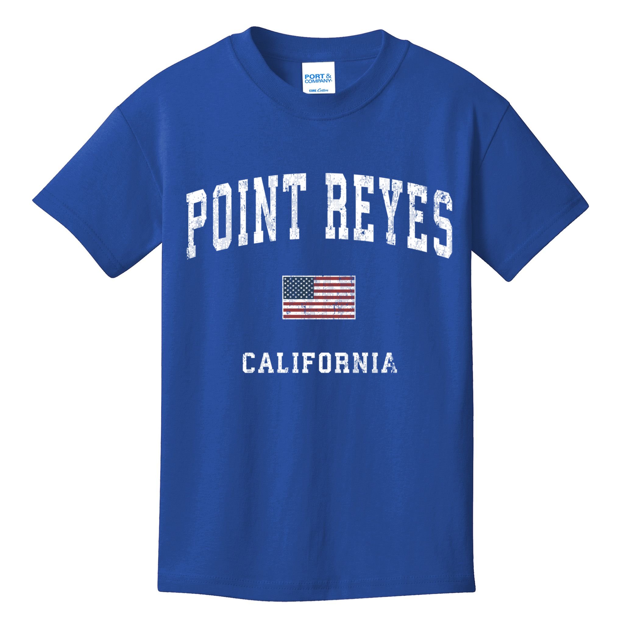 Point Reyes California Ca Vintage American Flag Sports Cute Gift Kids T-Shirt