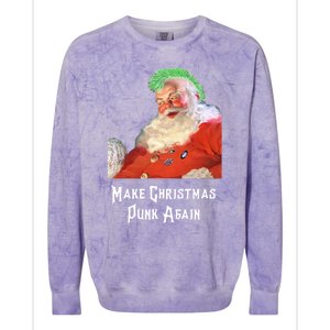 Punk Rock Christmas Santa Punk Rock Great Gift Colorblast Crewneck Sweatshirt