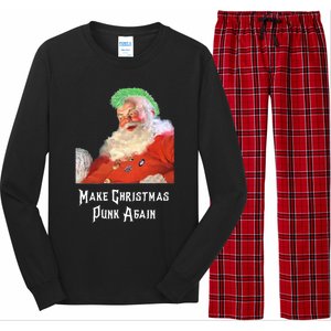 Punk Rock Christmas Santa Punk Rock Great Gift Long Sleeve Pajama Set