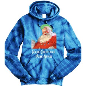 Punk Rock Christmas Santa Punk Rock Great Gift Tie Dye Hoodie