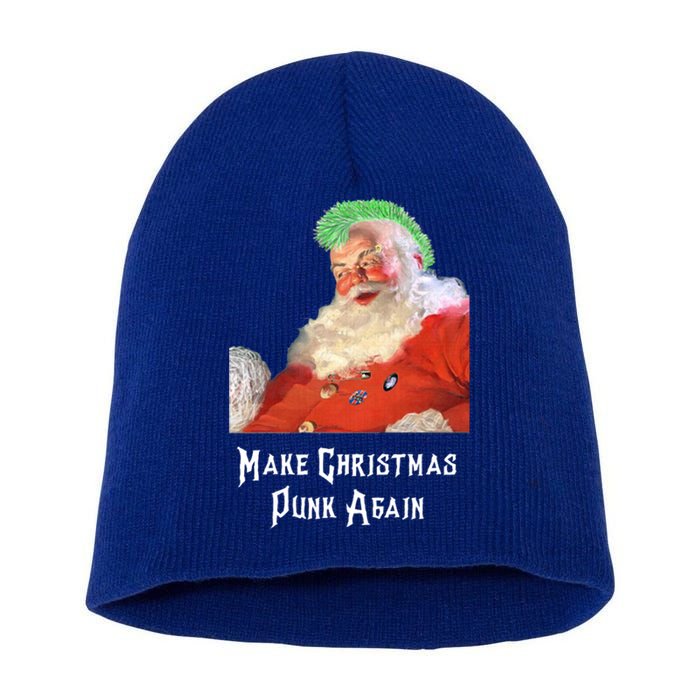 Punk Rock Christmas Santa Punk Rock Great Gift Short Acrylic Beanie