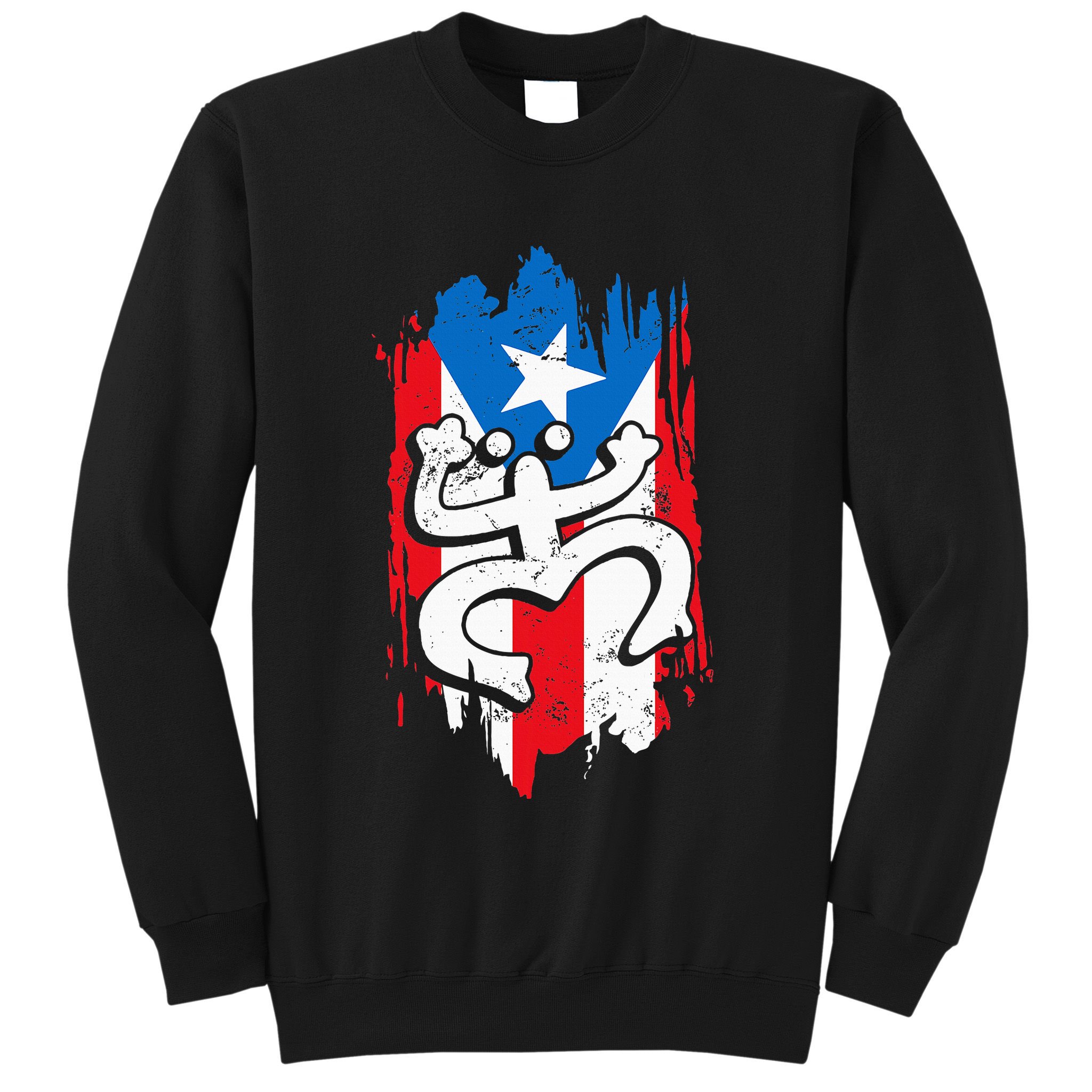 Puerto Rico Coqui Taino Symbol Puerto Rican Flag Frog Retro Sweatshirt