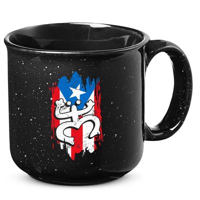 Puerto Rico Coqui Taino Symbol Puerto Rican Flag Frog Retro 15oz Campfire Ceramic Mug