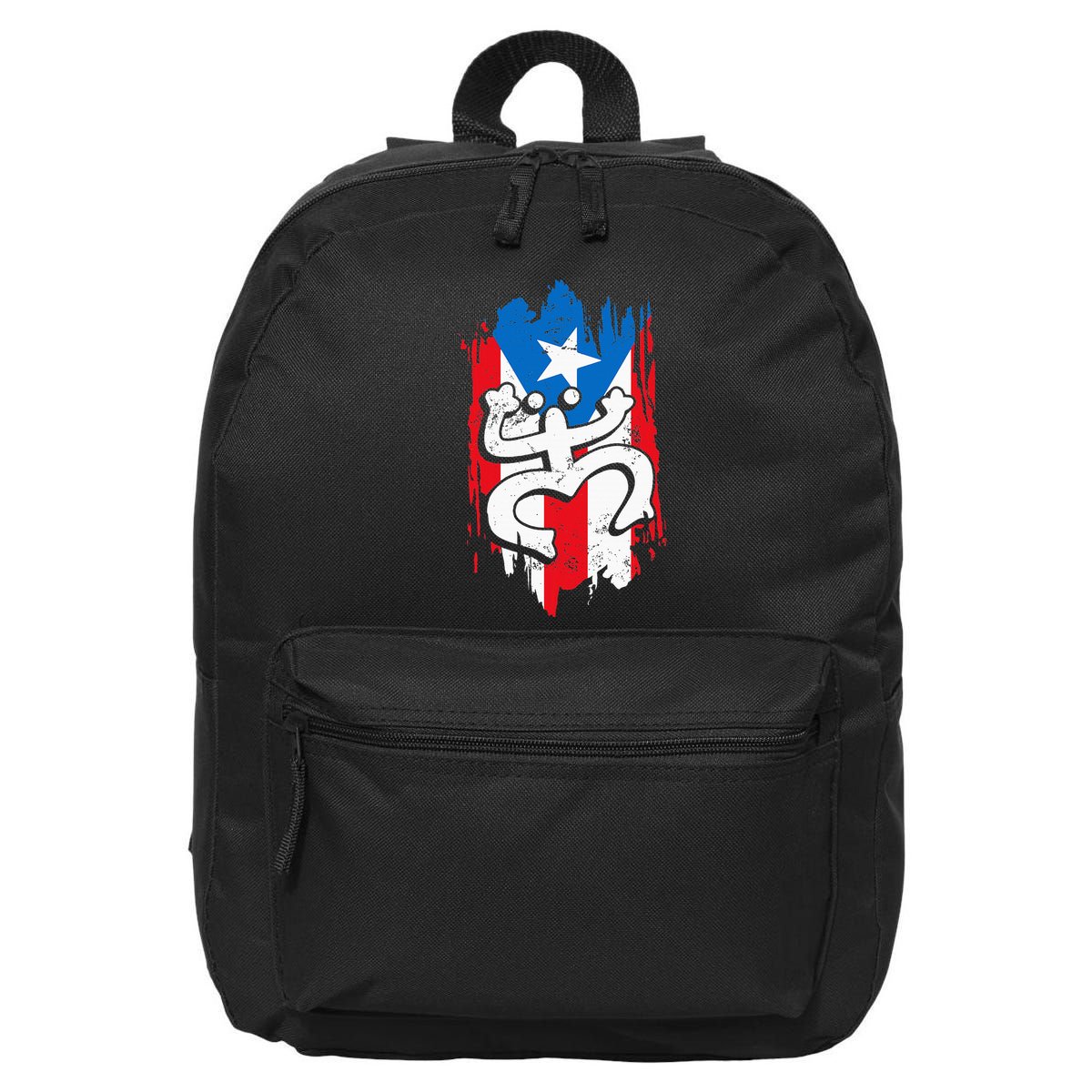 Puerto Rico Coqui Taino Symbol Puerto Rican Flag Frog Retro 16 in Basic Backpack