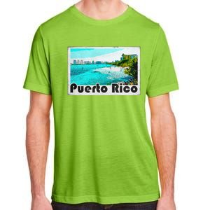 Puerto Rico Caribbean Retro Poster Adult ChromaSoft Performance T-Shirt