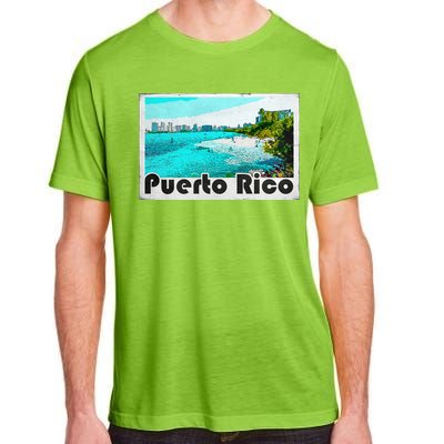 Puerto Rico Caribbean Retro Poster Adult ChromaSoft Performance T-Shirt