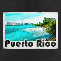 Puerto Rico Caribbean Retro Poster 7 Panel Mesh Trucker Snapback Hat