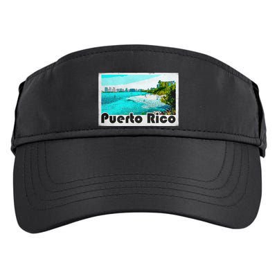 Puerto Rico Caribbean Retro Poster Adult Drive Performance Visor