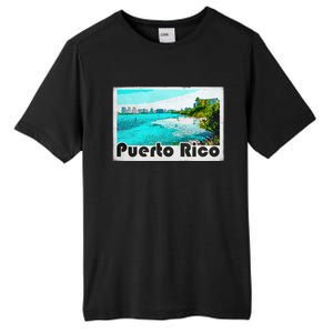 Puerto Rico Caribbean Retro Poster Tall Fusion ChromaSoft Performance T-Shirt