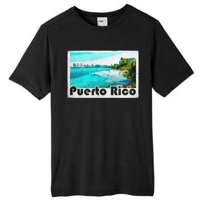 Puerto Rico Caribbean Retro Poster Tall Fusion ChromaSoft Performance T-Shirt