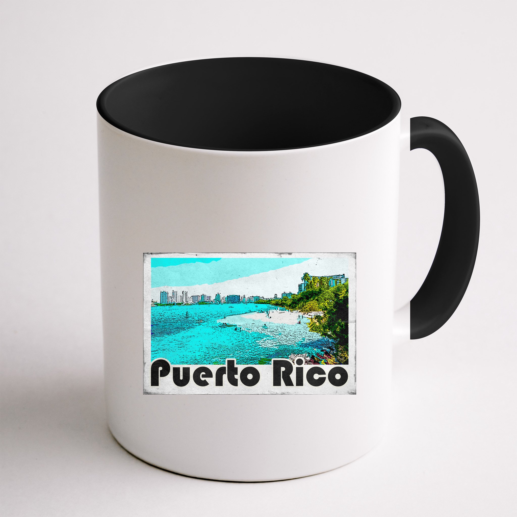 Puerto Rico Caribbean Retro Poster Mug