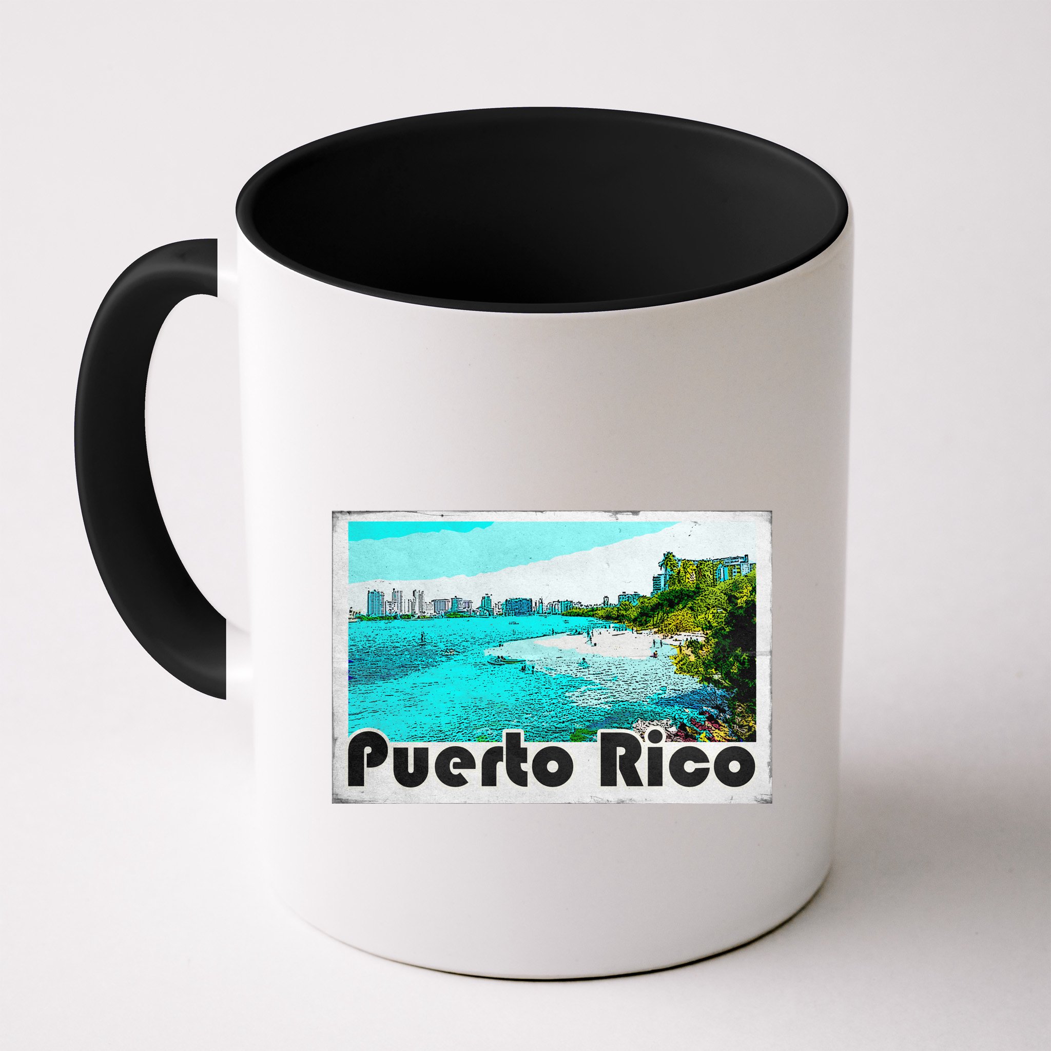 Puerto Rico Caribbean Retro Poster Mug