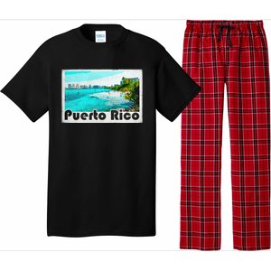 Puerto Rico Caribbean Retro Poster Pajama Set