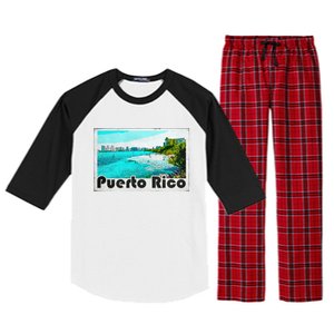 Puerto Rico Caribbean Retro Poster Raglan Sleeve Pajama Set