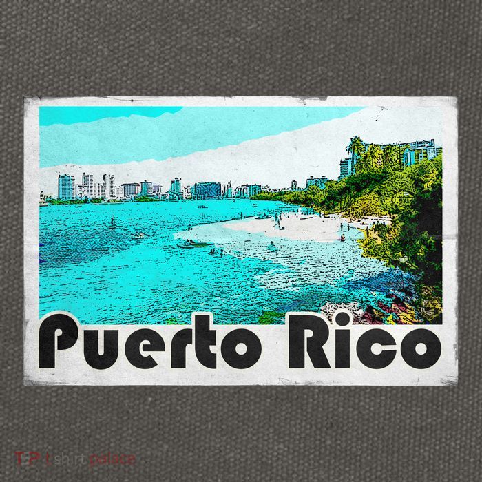 Puerto Rico Caribbean Retro Poster Cotton Canvas Backpack
