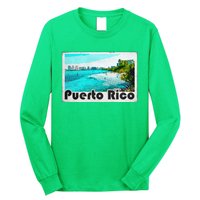 Puerto Rico Caribbean Retro Poster Long Sleeve Shirt