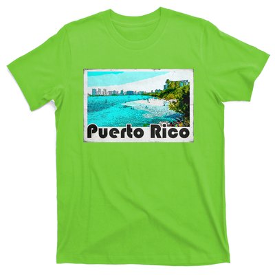 Puerto Rico Caribbean Retro Poster T-Shirt