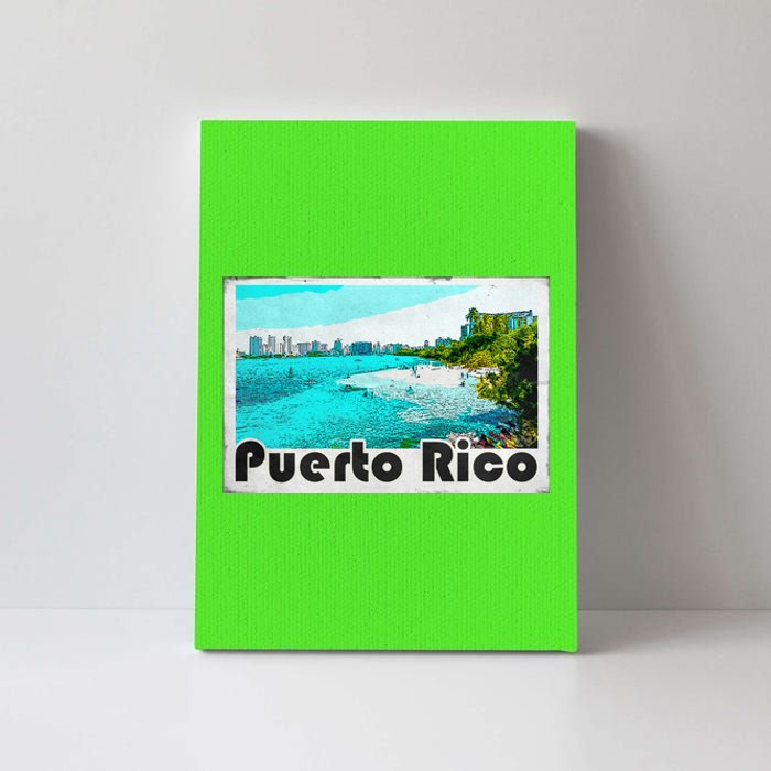 Puerto Rico Caribbean Retro Poster Canvas