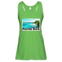 Puerto Rico Caribbean Retro Poster Ladies Essential Flowy Tank