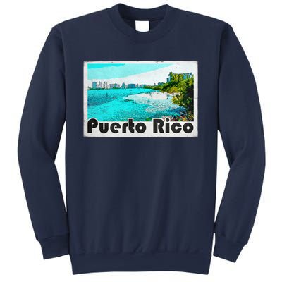 Puerto Rico Caribbean Retro Poster Sweatshirt