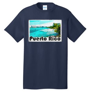 Puerto Rico Caribbean Retro Poster Tall T-Shirt