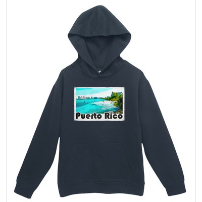 Puerto Rico Caribbean Retro Poster Urban Pullover Hoodie