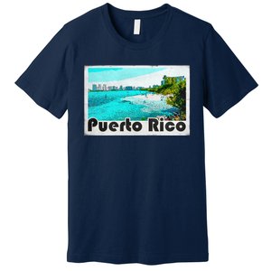 Puerto Rico Caribbean Retro Poster Premium T-Shirt