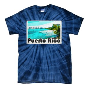 Puerto Rico Caribbean Retro Poster Tie-Dye T-Shirt