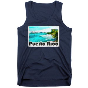 Puerto Rico Caribbean Retro Poster Tank Top