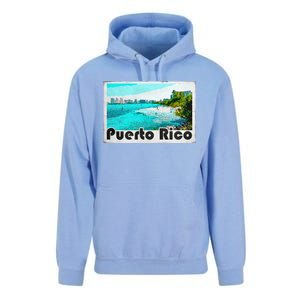 Puerto Rico Caribbean Retro Poster Unisex Surf Hoodie