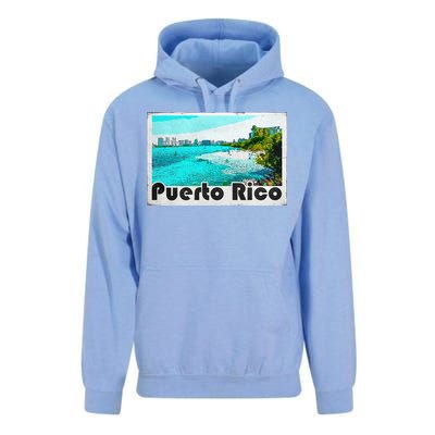 Puerto Rico Caribbean Retro Poster Unisex Surf Hoodie