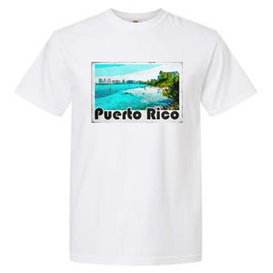 Puerto Rico Caribbean Retro Poster Garment-Dyed Heavyweight T-Shirt