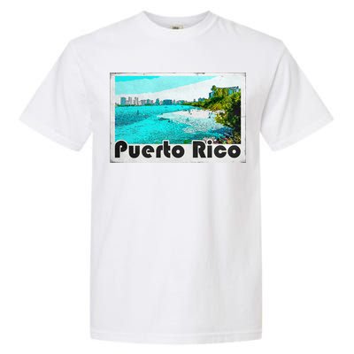 Puerto Rico Caribbean Retro Poster Garment-Dyed Heavyweight T-Shirt