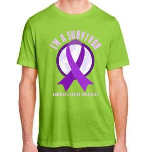 Purple Ribbon Cancer Survivor Pancreatic Cancer Awareness Gift Adult ChromaSoft Performance T-Shirt