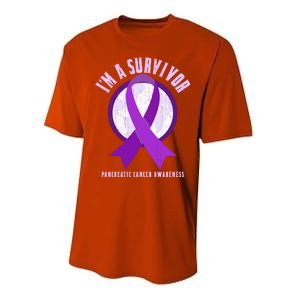 Purple Ribbon Cancer Survivor Pancreatic Cancer Awareness Gift Performance Sprint T-Shirt