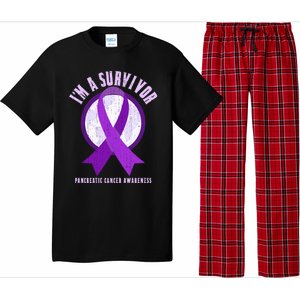 Purple Ribbon Cancer Survivor Pancreatic Cancer Awareness Gift Pajama Set