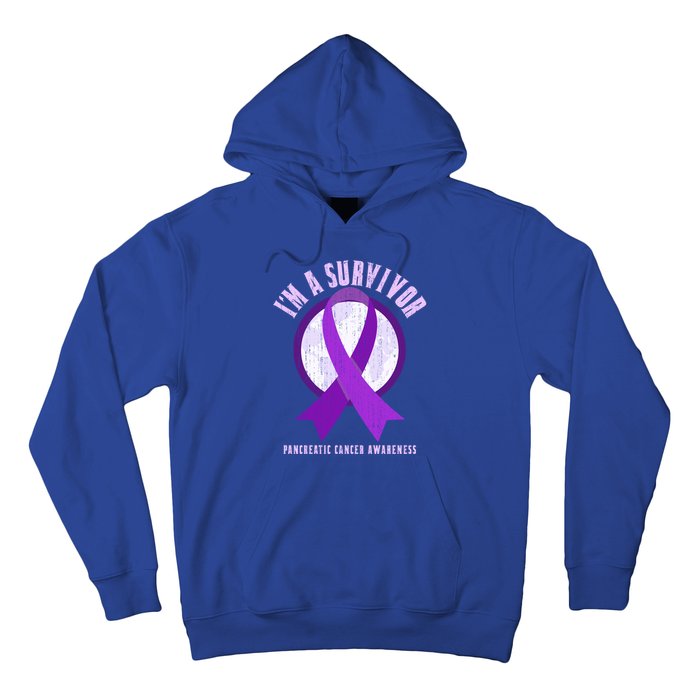 Purple Ribbon Cancer Survivor Pancreatic Cancer Awareness Gift Hoodie