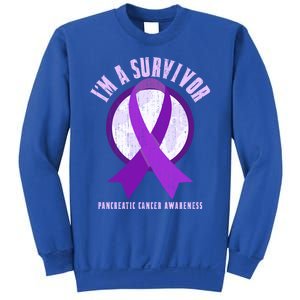 Purple Ribbon Cancer Survivor Pancreatic Cancer Awareness Gift Sweatshirt