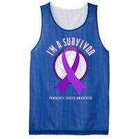 Purple Ribbon Cancer Survivor Pancreatic Cancer Awareness Gift Mesh Reversible Basketball Jersey Tank