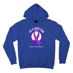 Purple Ribbon Cancer Survivor Pancreatic Cancer Awareness Gift Tall Hoodie