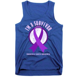 Purple Ribbon Cancer Survivor Pancreatic Cancer Awareness Gift Tank Top