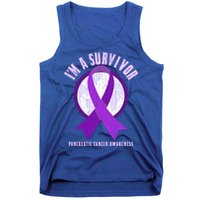 Purple Ribbon Cancer Survivor Pancreatic Cancer Awareness Gift Tank Top