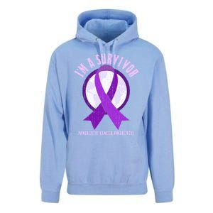 Purple Ribbon Cancer Survivor Pancreatic Cancer Awareness Gift Unisex Surf Hoodie