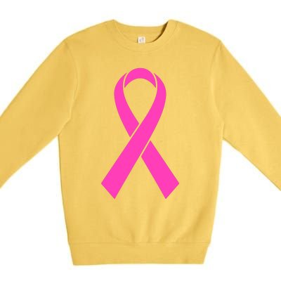 Pink Ribbon Cancer Day Breast Cancer Awareness Premium Crewneck Sweatshirt