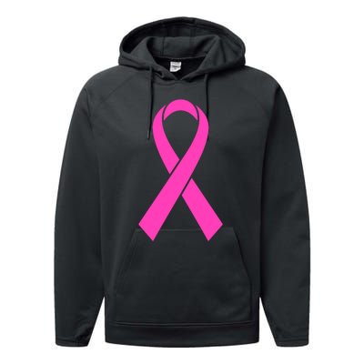 Pink Ribbon Cancer Day Breast Cancer Awareness Performance Fleece Hoodie