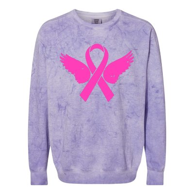 Pink Ribbon Cancer Day Breast Cancer Awareness Colorblast Crewneck Sweatshirt