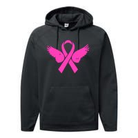 Pink Ribbon Cancer Day Breast Cancer Awareness Performance Fleece Hoodie